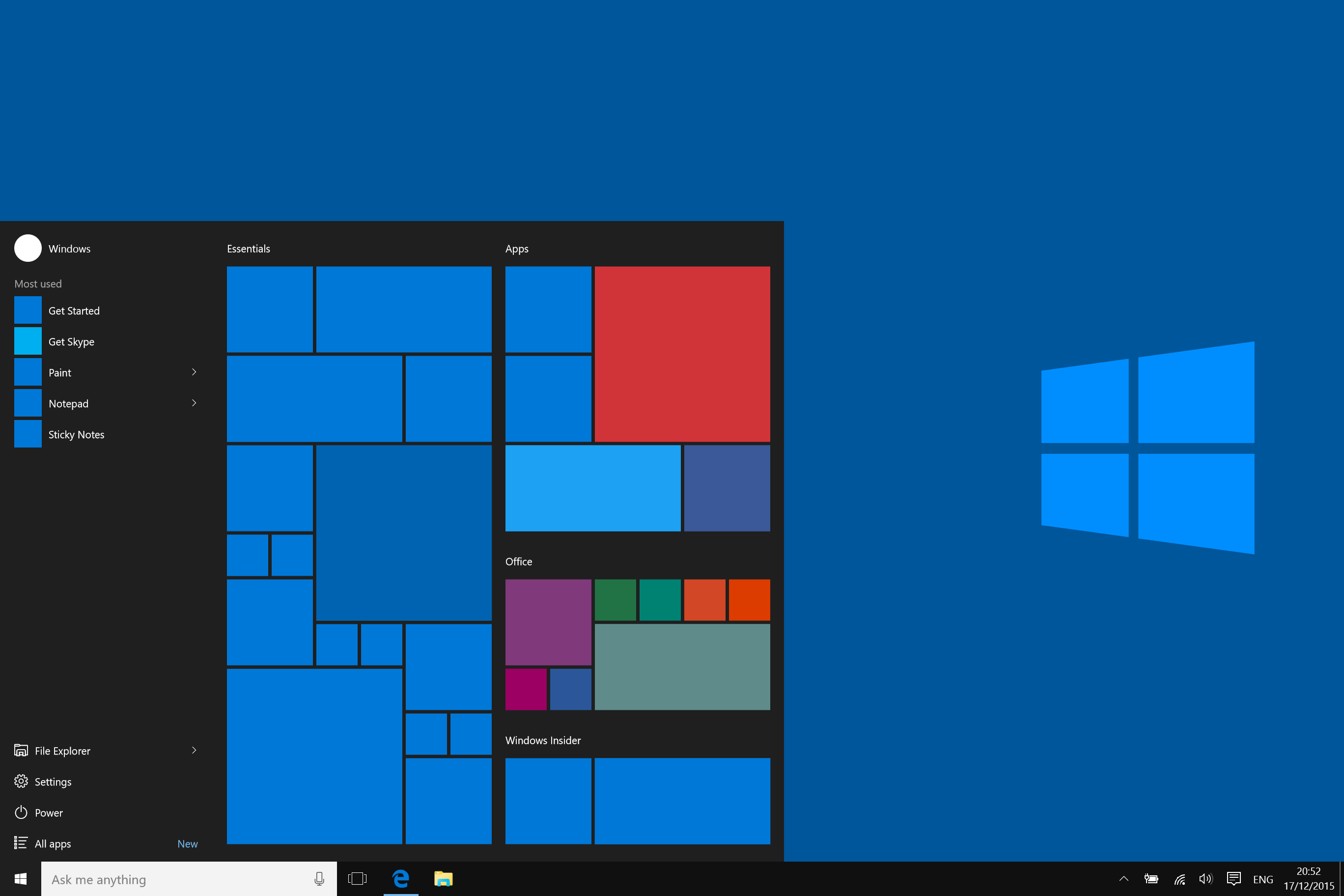 Abstract Windows graphic showing flat design color fields.