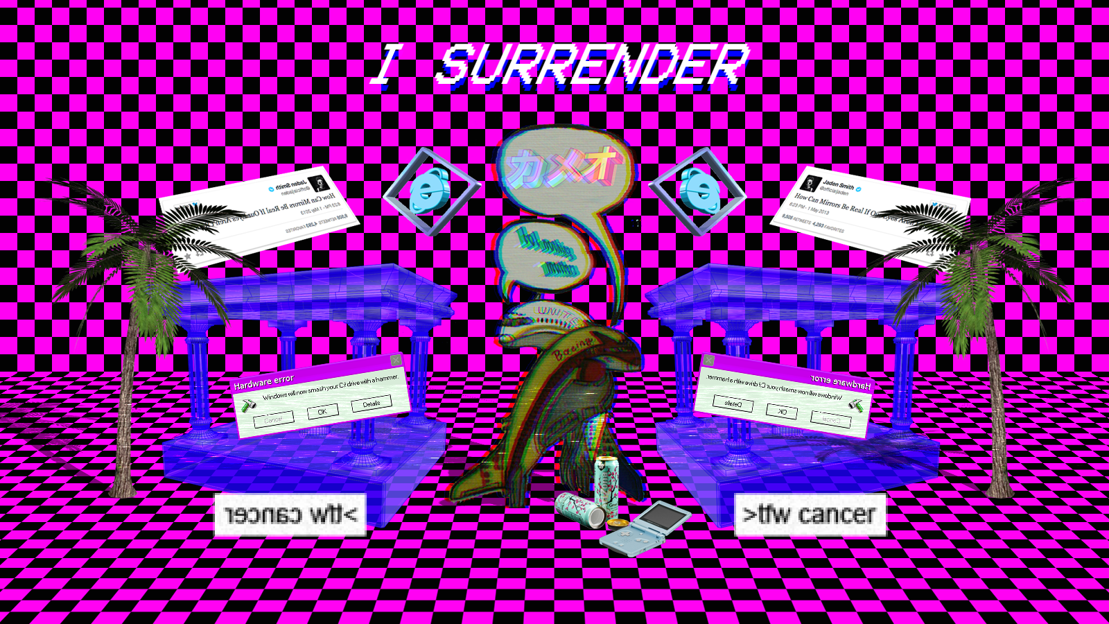 Vaporwave artwork example with retro-digital collage elements.